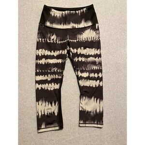 Lucy Leggings Womens Small Black Ivory Tie Dye High Waist Gym & Training Pull-On